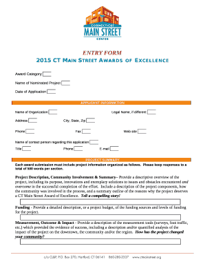 2015 CT Main Street Awards of Excellence