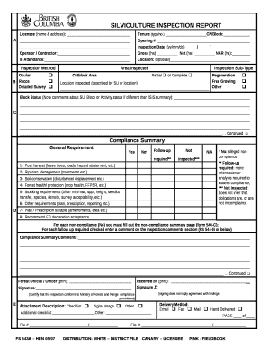 SILVICULTURE INSPECTION REPORT