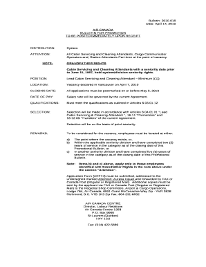 ATTENTION:All Cabin Servicing and Cleaning Attendants, Cargo Communicator Operators and, Station Attendants Part-time at the point of vacancy