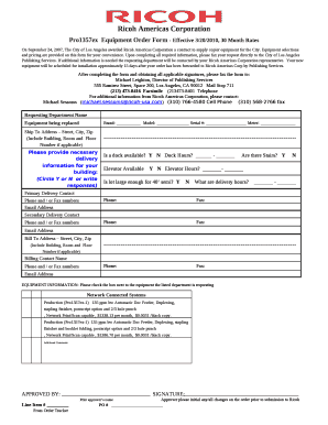 Pro1357exEquipment Order Form - Effective 3/20/2010, 30 Month Rates