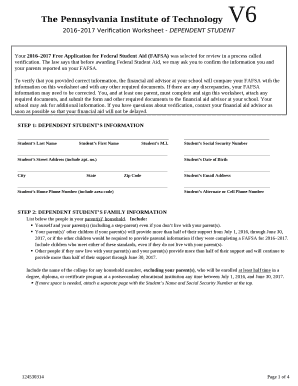 If you have questions about verification, contact your financial aid advisor as soon as possible so that your financial aid will not be delayed