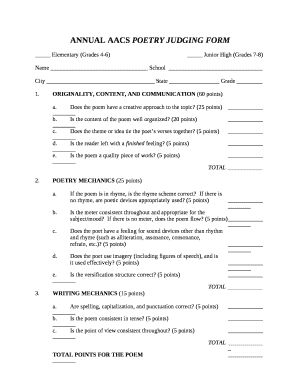 ANNUAL AACS POETRY JUDGING FORM