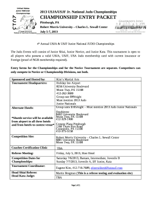 CHAMPIONSHIP ENTRY PACKET