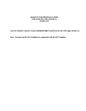 FOR SUPPLIES AND SERVICES