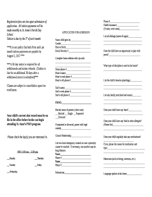 Registration fees are due upon submission of application
