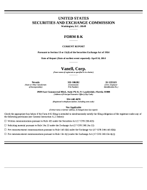 Date of Report (Date of earliest event reported):April 24, 2014