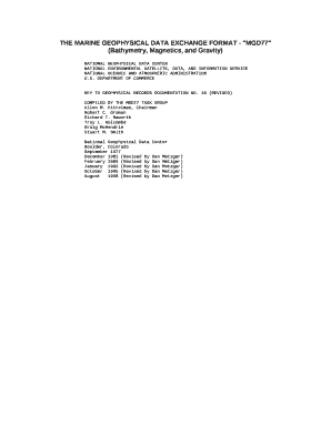 THE MARINE GEOPHYSICAL DATA EXCHANGE FORMAT - "MGD77"