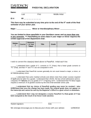 PASS-FAIL DECLARATION