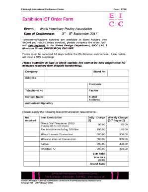 Exhibition ICT Order Form