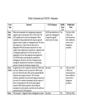 Public Comments and USCISsResponse