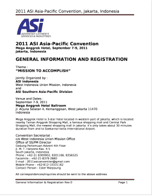 GENERAL INFORMATION AND REGISTRATION