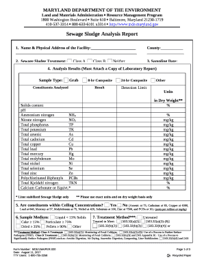 sludge analysis report