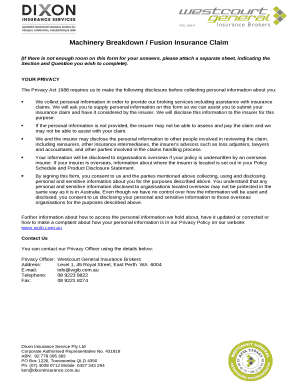 We will ask you to supply personal information on this form so we can assist you to submit your insurance claim and have it considered by the insurer
