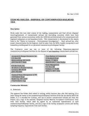 0101133A - DISPOSAL OF CONTAMINATED RAILROAD TIES