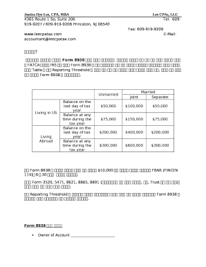 FATCA IRS Form 8938