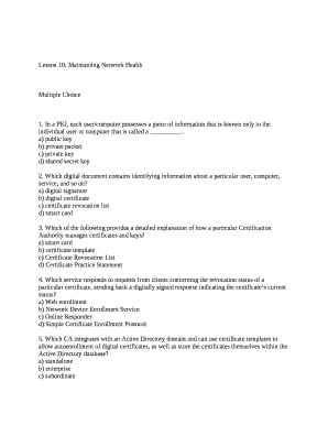 Lesson 10: Maintaining Network Health