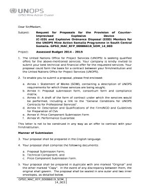 Subject:Request for Proposals for the Provision of Counter-Improvised Explosive Device