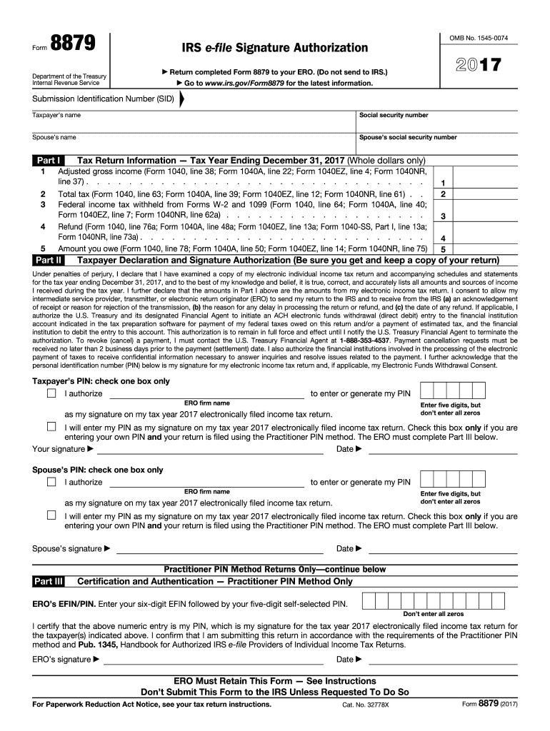 form 8879 Preview on Page 1.