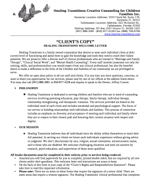 Healing Transitions Creative Counseling for Children & Families Inc