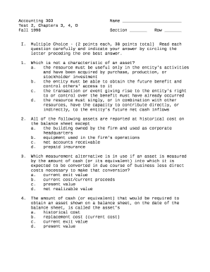 Test 2, Chapters 3, 4, D