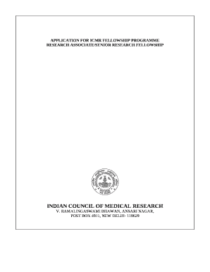 APPLICATION FOR ICMR FELLOWSHIP PROGRAMME