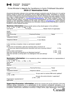 All personal information collected in the nomination package is protected under the Privacy Act