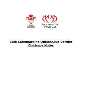 Club Safeguarding Officer/Club Verifier Guidance Notes