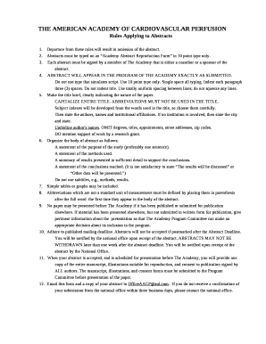 Rules Applying to Abstracts