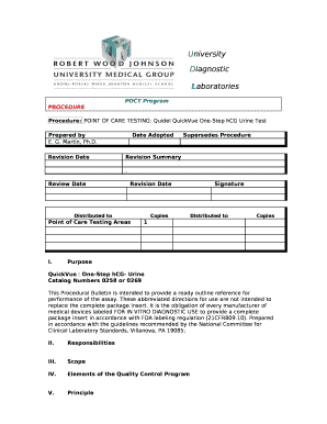Procedure: POINT OF CARE TESTING: Quidel QuickVue One-Step hCG Urine Test