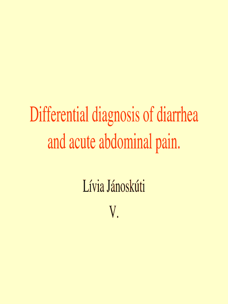 Fillable Online Differential diagnosis of diarrhea Fax Email Print