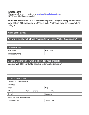 Please complete and return to us at tourinfotravelwisconsin