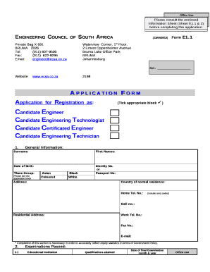 ENGINEERINGCOUNCILOFSOUTHAFRICA(13/04/2012)Form E1