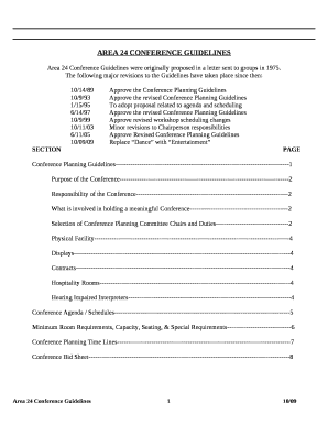AREA 24 CONFERENCE GUIDELINES