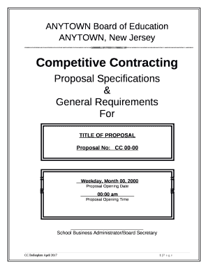 Proposal No:CC 00-00