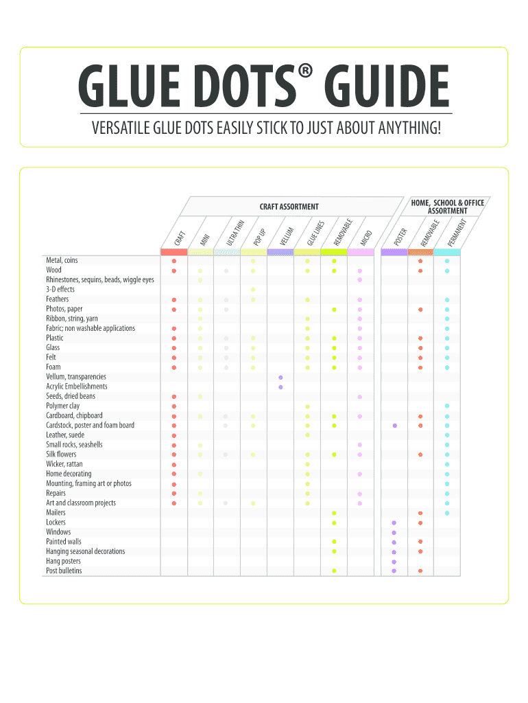 Fillable Online GLUE DOTS GUIDE Fax Email Print pdfFiller