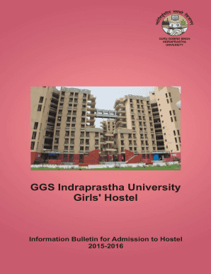 Fillable Online Girls Hostel Guru Gobind Singh Indraprastha University Dwarka Fax Email Print Pdffiller