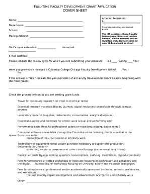 Full-Time Faculty Development Grant Application