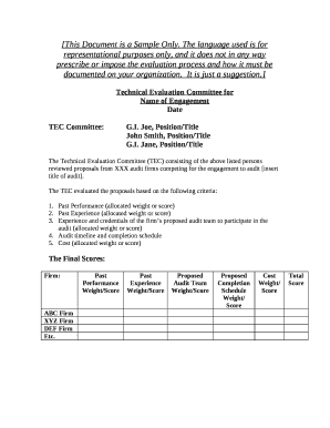 The language used is for representational purposes only, and it does not in any way prescribe or impose the evaluation process and how it must be documented on your organization