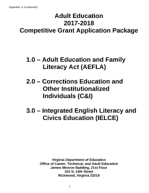 0 Adult Education and Family Literacy Act (AEFLA)