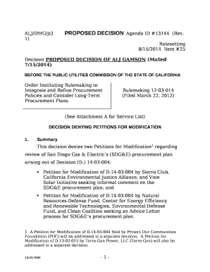DECISION DENYING PETITIONS FOR ... - State of California