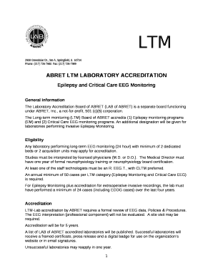 ABRET LTM LABORATORY ACCREDITATION