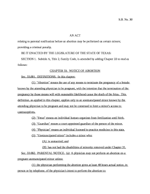 relating to parental notification before an abortion may be performed on certain minors; providing a criminal penalty