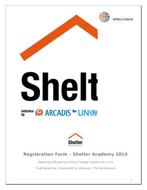 Registration Form Shelter Academy 2014
