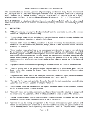MASTER PRODUCT AND SERVICES AGREEMENT