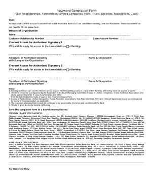 Password Generation Form