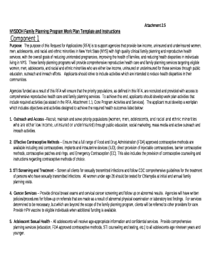 NYSDOH Family Planning Program Work Plan Template and Instructions