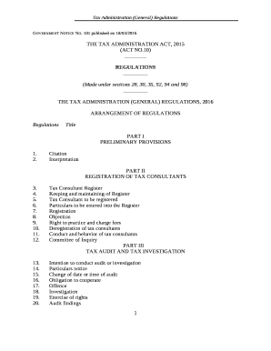 THE TAX ADMINISTRATION ACT, 2015