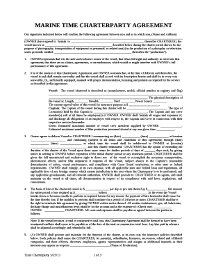 MARINE TIME CHARTERPARTY AGREEMENT