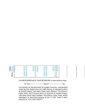 This MEMORANDUM OF UNDERSTANDING is executed at Gaya,