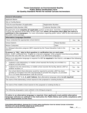 Air Quality Standard Permit for Animal Carcass Incinerators